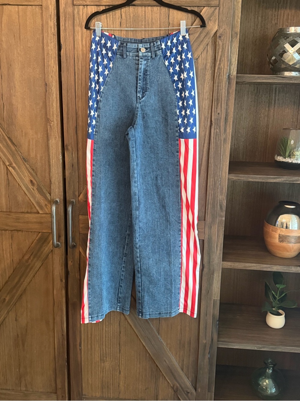 TEMU Patriotic Wide-Leg Jeans